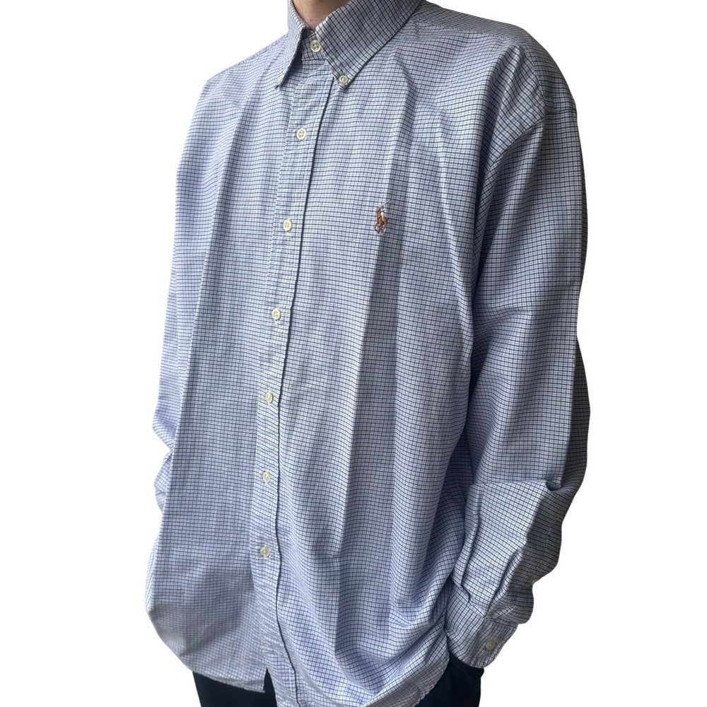 Ralph Lauren Gingham Button Down Collar Pony Logo Size M